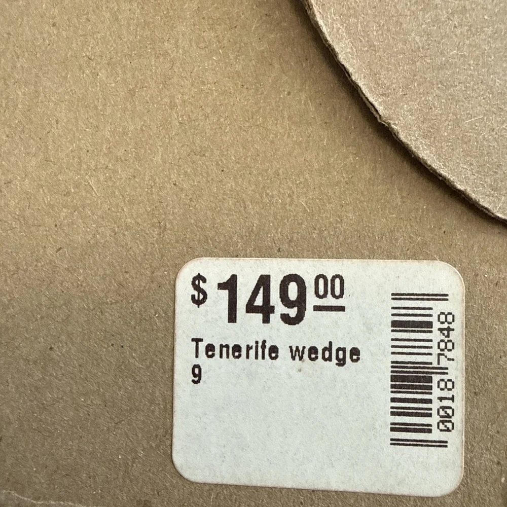 Kaanas Tenerife Wedge Sandal Beige Raffia Size 9 Medium NWT